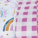 Ver imagem 6 de Kit Cobre Leito Colcha Solteiro Infantil Lutti Dupla Face 200 Fios 2 Peças Arco Íris Rainbow Rosa