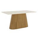 Ver imagem 2 de Mesa de Jantar Olivia Ambiente 160 Cm Canto Reto com Vidro Nature Off White – Henn