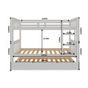 Ver imagem 5 de Beliche Triplo Solteiro de Madeira com Cama Auxliar