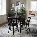 Ver imagem 1 de Jogo de Jantar Colonial Brisa Mesa 90 Cm + 04 Cadeiras Preta Rustico