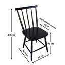 Ver imagem 2 de Jogo de Jantar Colonial Brisa Mesa 90 Cm + 04 Cadeiras Preta Rustico