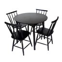 Ver imagem 4 de Jogo de Jantar Colonial Brisa Mesa 90 Cm + 04 Cadeiras Preta Rustico