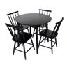 Jogo de Jantar Colonial Brisa Mesa 90 Cm + 04 Cadeiras Preta Rustico - 1