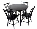 Ver imagem 4 de Jogo de Jantar Colonial Brisa Mesa 90 Cm + 04 Cadeiras Preta Rustico