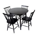 Ver imagem 7 de Jogo de Jantar Colonial Brisa Mesa 90 Cm + 04 Cadeiras Preta Rustico