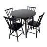 Jogo de Jantar Colonial Brisa Mesa 90 Cm + 04 Cadeiras Preta Rustico - 4