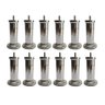 Kit com 12 Pés para Cama Box ou Baú Queen King Plástico Ultra Resistente Varian Cromado 13cm Altura - 7