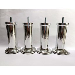 Kit com 12 Pés para Cama Box ou Baú Queen King Plástico Ultra Resistente Varian Cromado 13cm Altura - 6