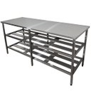 Ver imagem 3 de Mesa Aço Inox Industrial 150x70x90 cm Prateleiro Duplo Fenestrado Nortinox