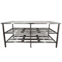 Ver imagem 1 de Mesa Aço Inox Industrial 150x70x90 cm Prateleiro Duplo Fenestrado Nortinox