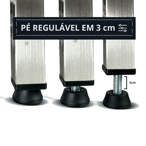 Mesa Aço Inox Industrial 150x70x90 cm Prateleiro Duplo Fenestrado Nortinox