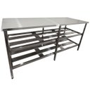 Ver imagem 4 de Mesa Aço Inox Industrial 150x70x90 cm Prateleiro Duplo Fenestrado Nortinox