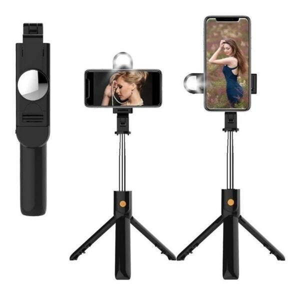 Bastão Tripé Extensor Pau de Selfie com Controle Bluetooth Luz K10-S - 2