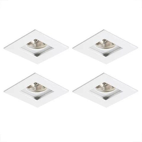 Kit 4 Spot de Embutir Recuado Direcionavel Par 20 Branco Quarto Ac873