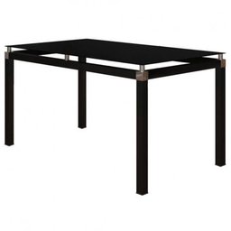 Jogo de Mesa Malva Vidro Preto 140 cm com 6 Cadeiras 118 Preto Rattan Artefamol - 3