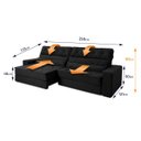 Ver imagem 3 de Sofá Retrátil Reclinável 250cm Albany Suede Velut com Molas Ensacadas - King House