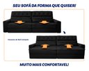 Ver imagem 6 de Sofá Retrátil Reclinável 250cm Albany Suede Velut com Molas Ensacadas - King House