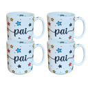 Ver imagem 1 de Kit 4 Canecas 300ml Pai - Porcelana - Decoração Estrela