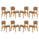 Ver imagem 1 de Kit 8 Cadeiras de Jantar Estofada Rafine Madeira Castanho Impermeável Marrom