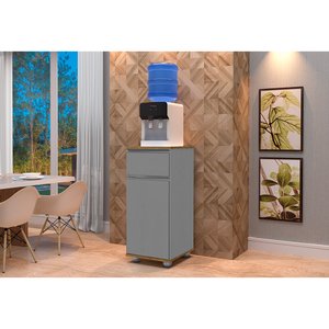 Suporte para Bebedouro 1 Porta 1 Gaveta Alaska Cinza Jequitibá