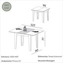Ver imagem 3 de Mesa Jantar Extensível 90 a 127 cm Quadrada ou Retangular 100% MDF Dalla Costa Cor:Carvalho Rosé