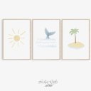 Ver imagem 3 de Kit 3 Quadros Decorativos Infantil - Sun NO2 - 30x40 - Moldura Madeira