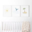 Ver imagem 2 de Kit 3 Quadros Decorativos Infantil - Sun NO2 - 30x40 - Moldura Madeira