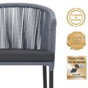 Ver imagem 3 de Mesa com 4 Cadeiras de Jantar Roma 100cm e Noronha em Aluminío Preto Corda Nautica Estofado 11 Trama