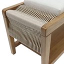 Ver imagem 3 de Banco Cíntia 120cm Madeira Tecido Papel Bege com Corda Náutica Areia