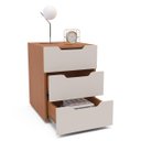 Ver imagem 3 de Mesa de Cabeceira Madri com 3 Gavetas 40x54cm Creme/Freijó 250695