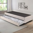 Ver imagem 3 de Bicama Box Solteiro Courino Linho Areia 120x203x28 Cm com Colchão Auxiliar Ecoflex
