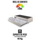 Ver mais imagens de Bicama Box Solteiro Courino Linho Areia 120x203x28 Cm com Colchão Auxiliar Ecoflex
