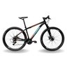 BICICLETA 29 PUMABIKE LINCE 21V INDEX, FREIO MEC, SUSP 80MM RAD7, PRETO COM LARANJA E AZUL, 17 - 1