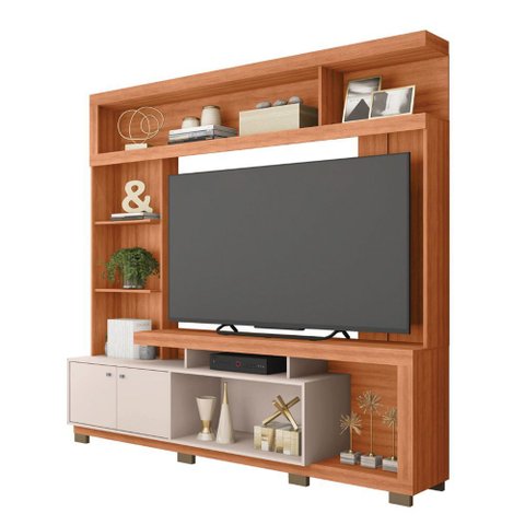 Home Estante Rio 210cm Tv até 65 com Prateleiras Mdp/hdf Freijó/offwhite G11 - Gran Belo