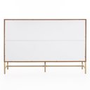 Ver imagem 5 de Cômoda Square para Quarto Grande 6 Gavetas Pés de Metal 138cm Telinha Rattan Louro Freijó Casavee