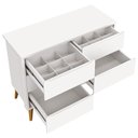 Ver imagem 2 de Cômoda Infantil 6 Gavetas Retrô Theo Branco Acetinado com Pés Madeira - Reller