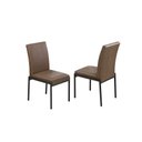 Ver imagem 2 de Conjunto Mesa Retangular Canadá Tampo Vidro 200cm 8 Cadeiras Atenas - Gol Decor Cinamomo/preto/marro