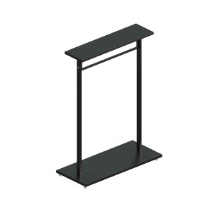 Expositor Central com 2 Colunas Cremalheira para Acessórios de 90 Cm Comac New Preto