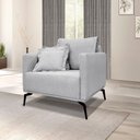 Ver imagem 2 de Poltrona Decorativa Elba Linho Rústico Grigio - Loja Sheep