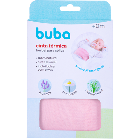 Cinta térmica herbal contra cólica de bebês - Rosa