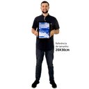 Ver imagem 2 de Quadro Decorativo Abstrato Mar Azul em Moldura Caixa TaColado Moldura Caixa 3cm Branca sem Vidro 20 