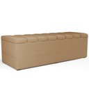 Ver imagem 7 de Kit Cabeceira Cama Box Casal King 195cm com Calçadeira Baú Dália W01 Linho Bege Escuro - Lyam