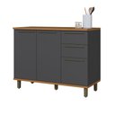 Ver imagem 1 de Balcão de Cozinha 120 cm Munique 2 Portas 3 Gavetas com Tampo 6154.41 Chumbo - Indekes