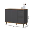 Ver imagem 3 de Balcão de Cozinha 120 cm Munique 2 Portas 3 Gavetas com Tampo 6154.41 Chumbo - Indekes