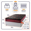 Ver imagem 3 de Conjunto Box Baú Casal Toronto Branco 138x188x73 c/ Molas Ensacadas
