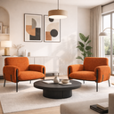 Ver imagem 1 de Kit 02 Poltronas Cadeira Versátil Serrana - Zahav Estofados:bouclé Terra Cota Courino