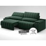 Sofá com Porta Copos Carregador USB Ret Rec Murano 2,30m Velosuede Verde - NETSOFAS - 6