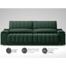 Sofá com Porta Copos Carregador USB Ret Rec Murano 2,30m Velosuede Verde - NETSOFAS - 4