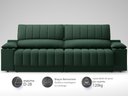 Ver imagem 4 de Sofá com Porta Copos Carregador USB Ret Rec Murano 2,30m Velosuede Verde - NETSOFAS