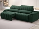 Ver imagem 1 de Sofá com Porta Copos Carregador USB Ret Rec Murano 2,30m Velosuede Verde - NETSOFAS